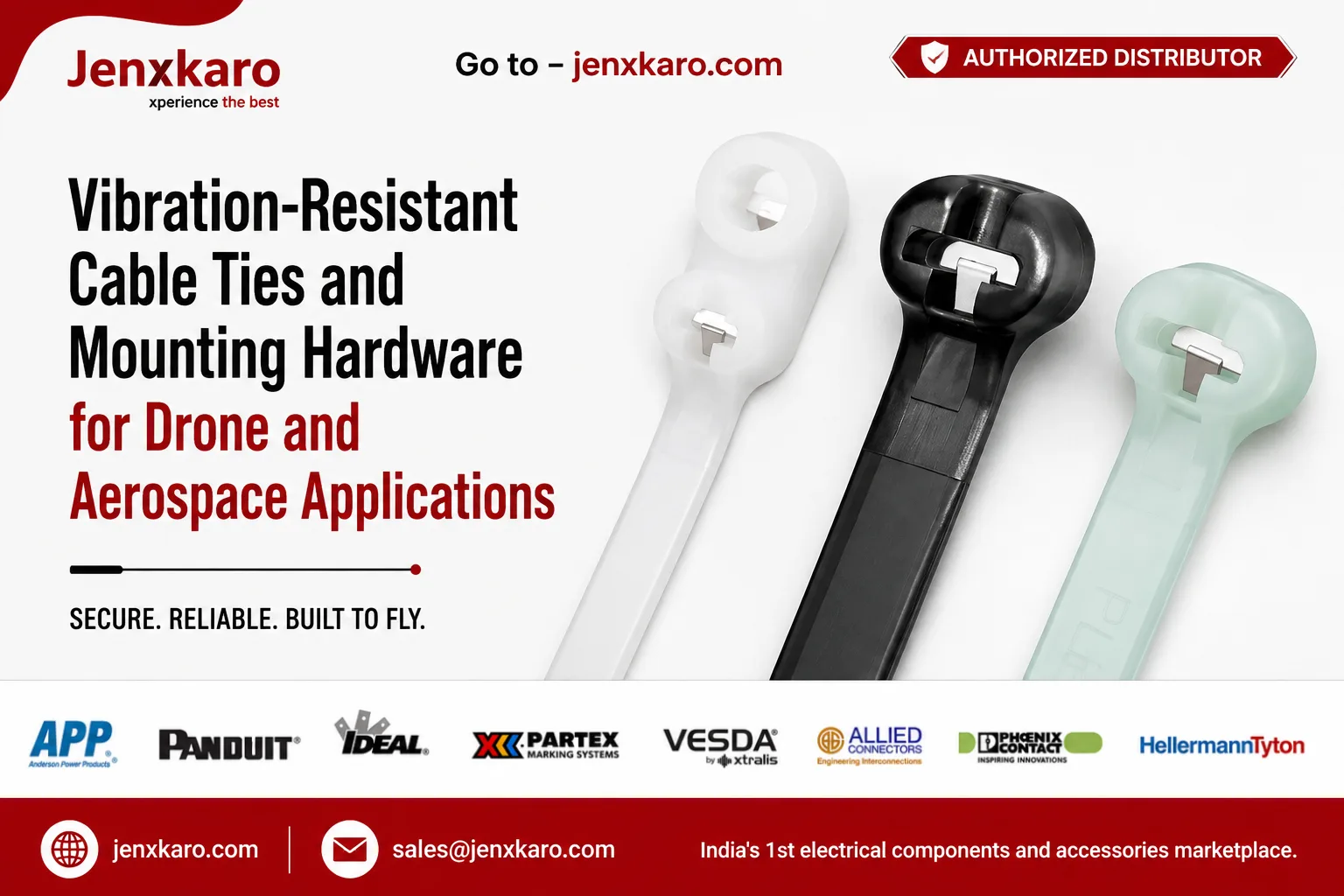 Vibration-Resistant Cable Ties and Mounting Hardware for Drone and Aerospace Applications
